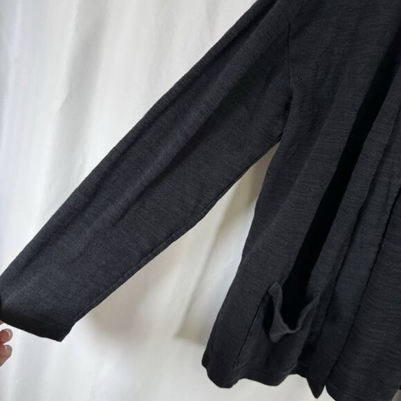 Old Navy Cardigan Girls XXL 18 Plus Black Open Front Cotton Blend Long Sleeve - Picture 6 of 9